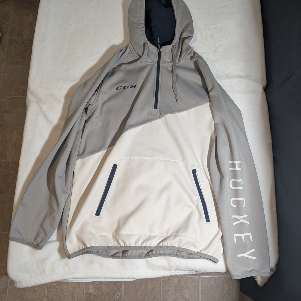 CCM Gray and White Men's Hockey Jacket